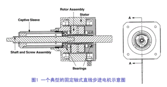 直線步進(jìn)電機(jī)示意圖 直線步進(jìn)電機(jī)示意圖